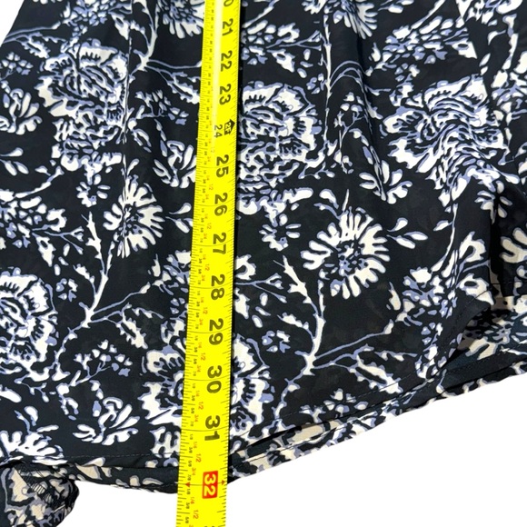 Ellos Cover-Up M Navy Black V-Neck Sleeves Drawstring Pool Summer Beach Floral - Picture 7 of 8